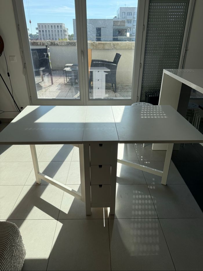Table à rabat blanc - photo numéro 4