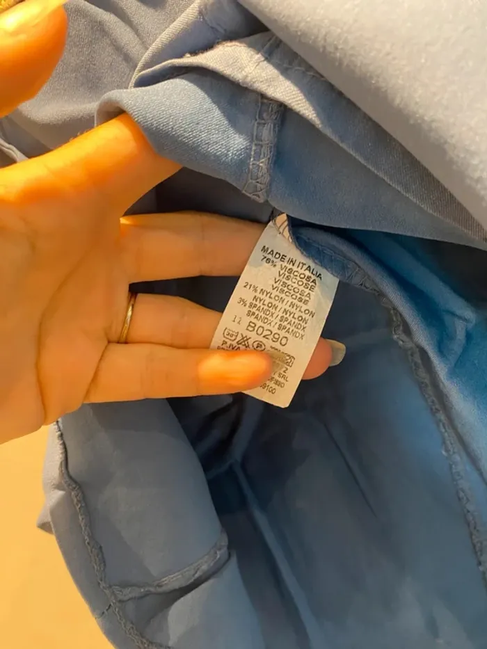 Jupe femme bleu jeans (bleu gris) TU avec ceinture - photo numéro 4