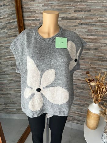 Pull sans manche avec laine