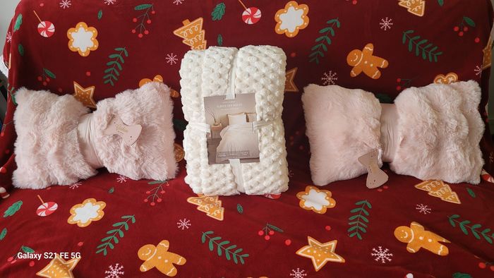 Lot housse de couette king size et 2 taies d oreiller blanc crème oeko tex neuve - photo numéro 2