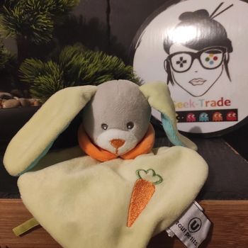 Doudou Knuffel Lapin Orange Vert Gris  Carotte U Tout Petits #geektradedoudou