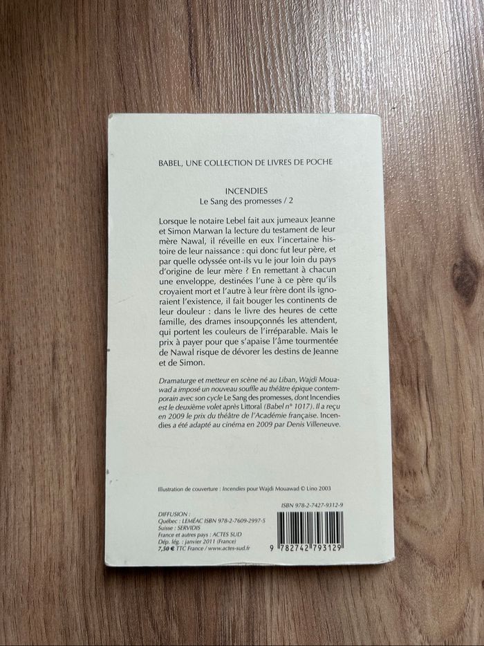 Livre de Wajdi Mouawad «Incendies» Babel - photo numéro 4