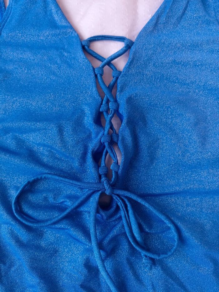 Maillot de bain 1 pièce bleu électrique irisé - photo numéro 3