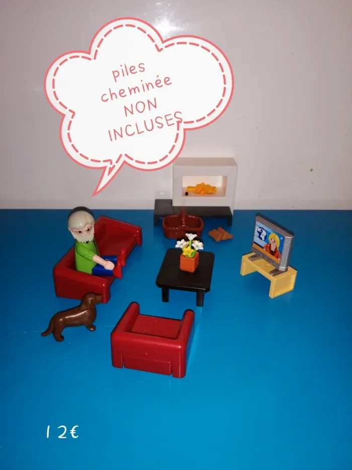 Thème* personnage & meubles / salon - cheminée