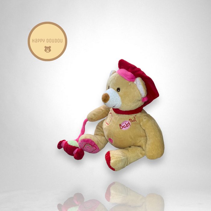 Peluche Ours rose rouge bonbon babynat A802 - photo numéro 3