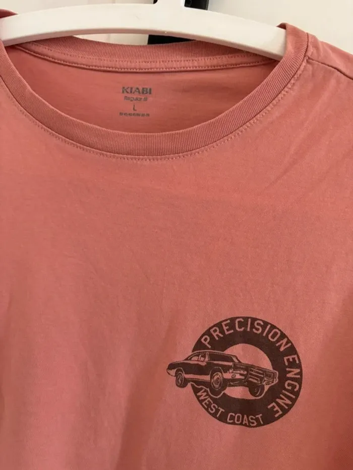 T-shirt Kiabi imprimé regular t. l tbe corail rosé - photo numéro 2