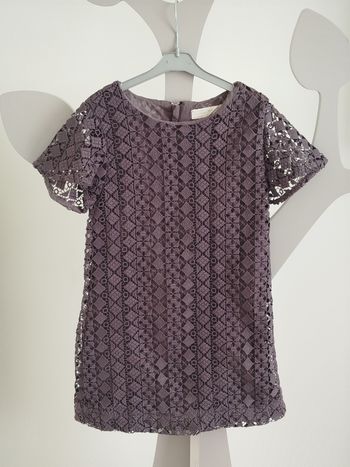Robe manches courtes grise Zara taille 8 ans