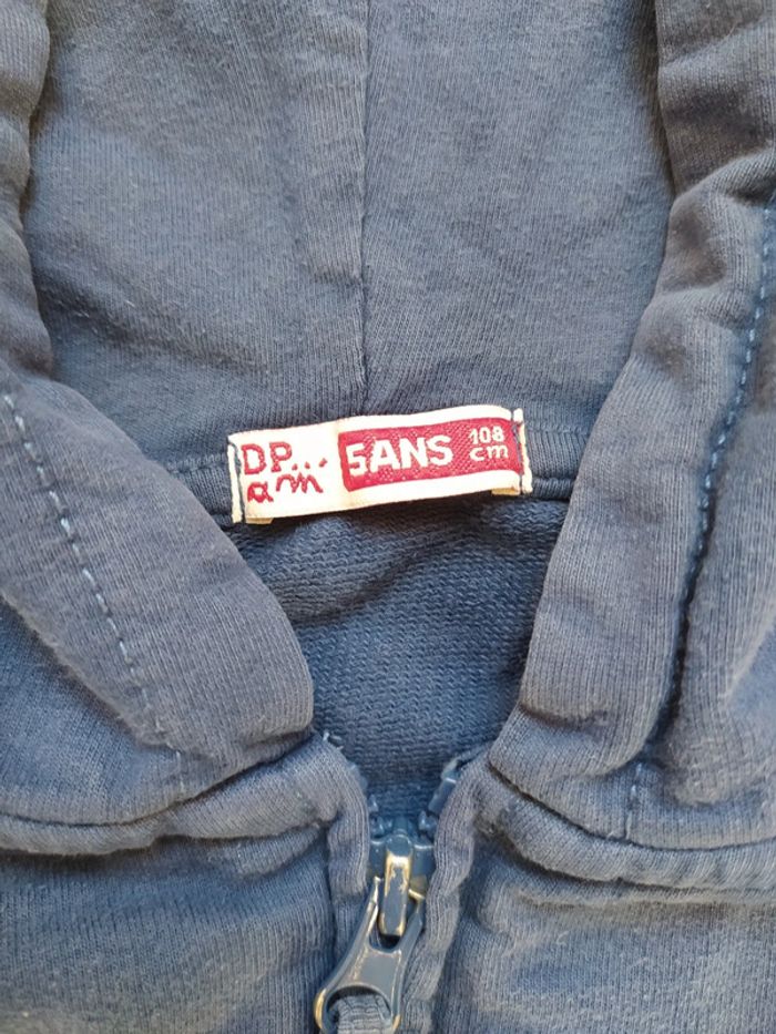 Sweat zippé capuche DPAM 5 ans  PLAY  bleu - photo numéro 4