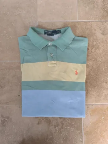 Polo Ralph Lauren homme XL custom fit vintage couleurs pastels quelques défauts