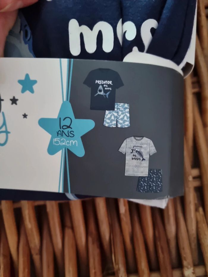 Lot de 2 pyjashorts neufs 12 ans - photo numéro 3