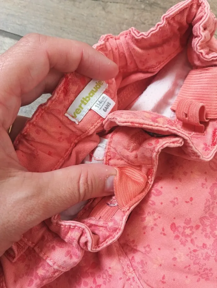 Short style jeans Fille 6 ans Fleurs Vertbaudet - photo numéro 2