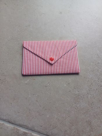 Petite pochette en coton rayée