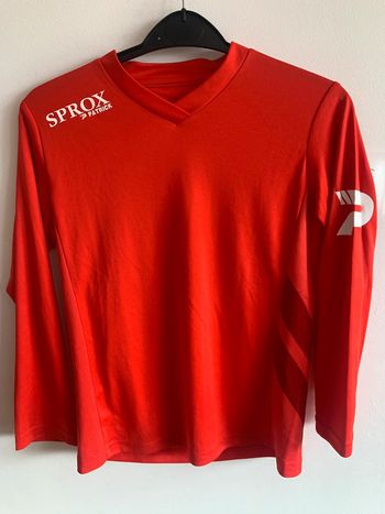 Maillot sport rouge Patrick 2XS polyester sans repassage foot/tennis/running/