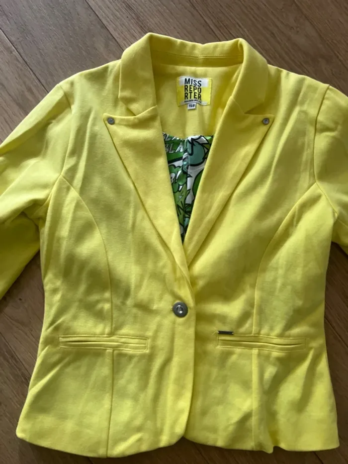 Vends veste jaune 158cm miss reporter très bon état - photo numéro 2