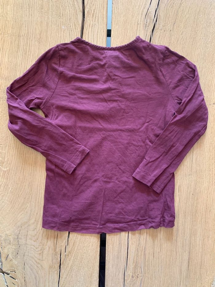 Tee-shirt manches longues bordeaux garçon 5 ans Kiabi - photo numéro 2