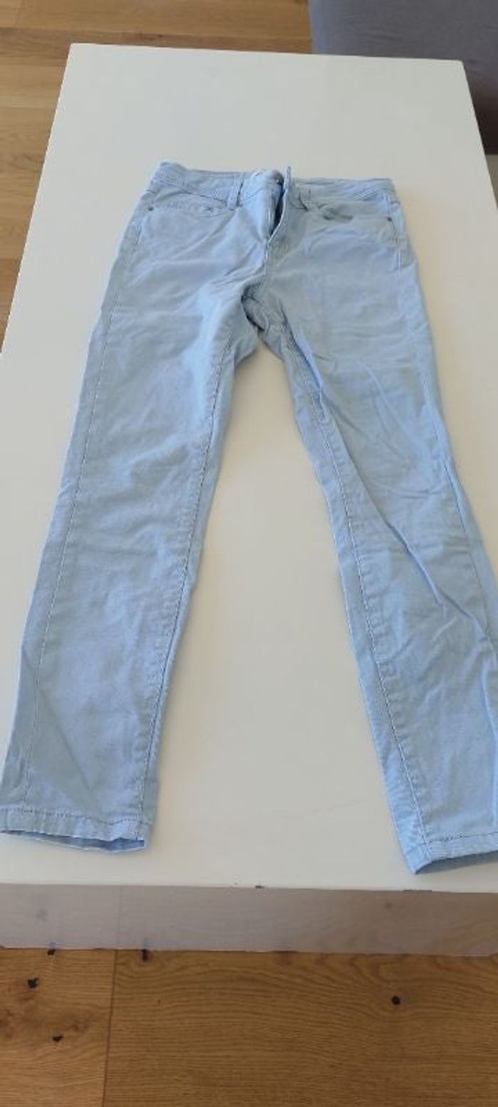 Pantalon camaïeu bleu ciel 34