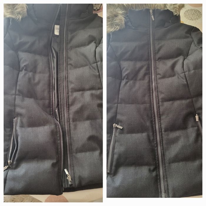 Esprit Doudoune TL/T40-Grise-Capuche Imitation Fourrure Détachable-Coupe Droite avec Plumes - photo numéro 10