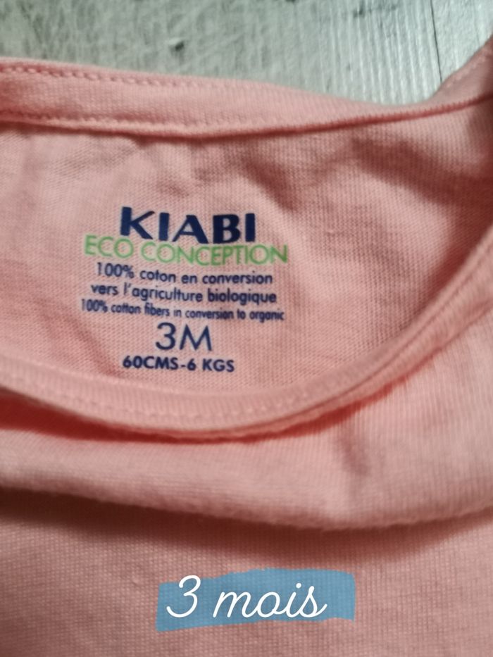 T-shirt manche courte rose 3 mois - photo numéro 2