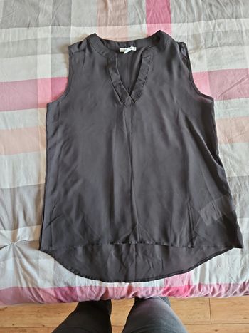 Débardeur blouse fluide gris