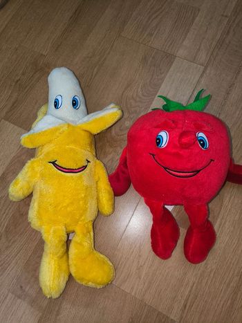 Lot de 2 peluches fruit