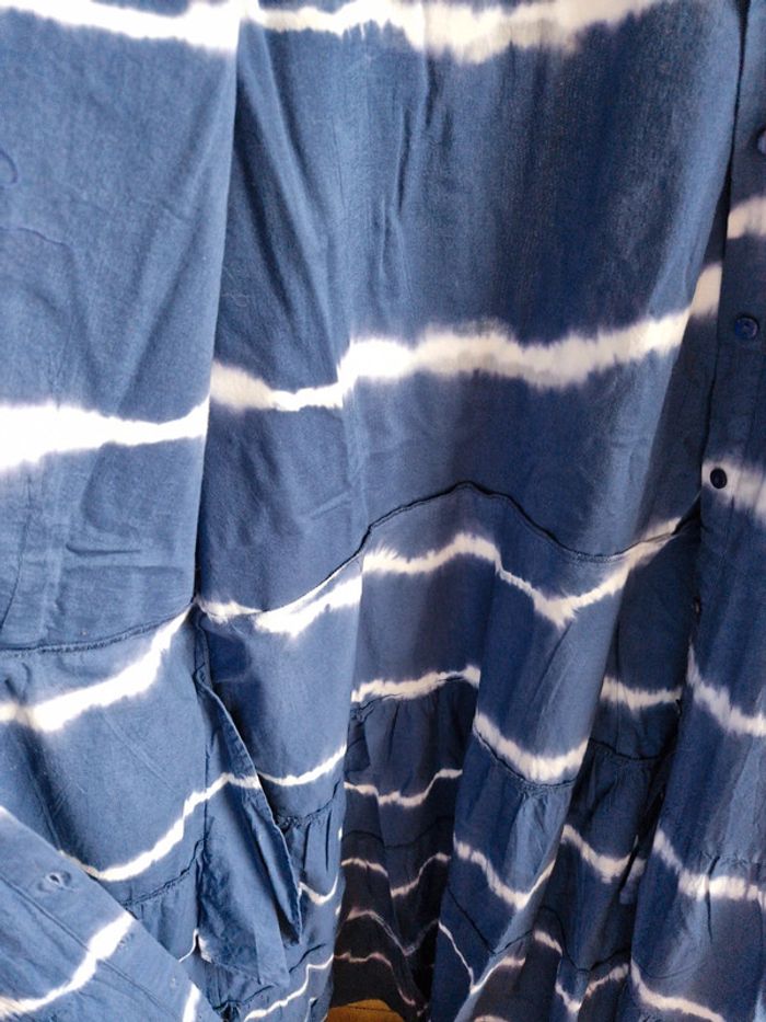 Maison 123 robe longue tie and dye bleu marine - photo numéro 3