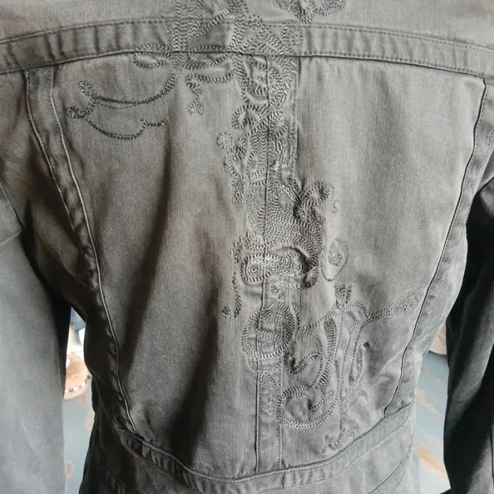 Blouson femme gris en toile coton qualité coupe perfecto Marque Hep taille 3 - photo numéro 9
