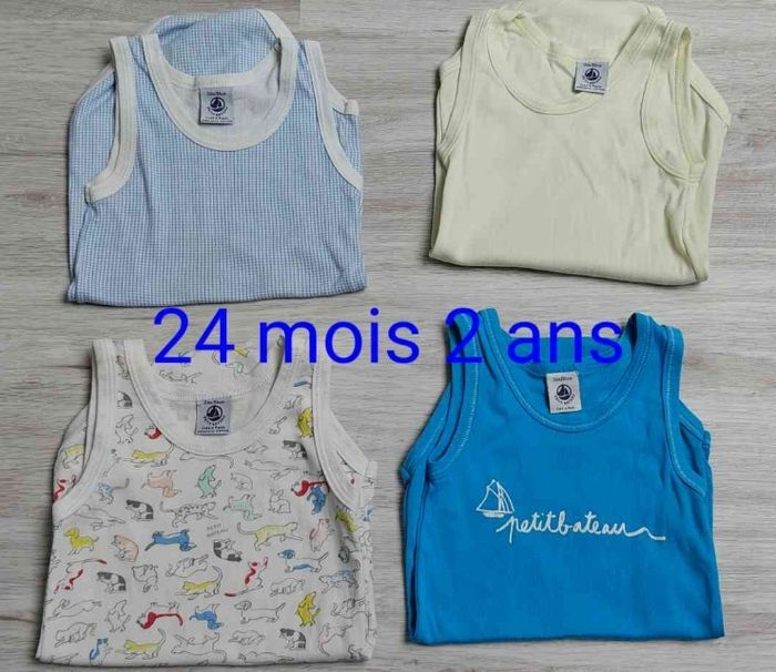 Lot de 4 bodies été 24 mois petit bateau tbe