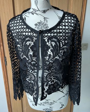 Boléro noir en macramé taille 38/40