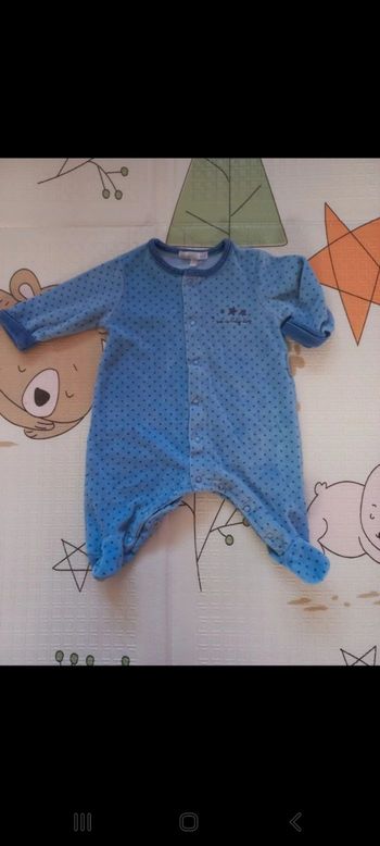 Pyjama bleu à pois 3 mois