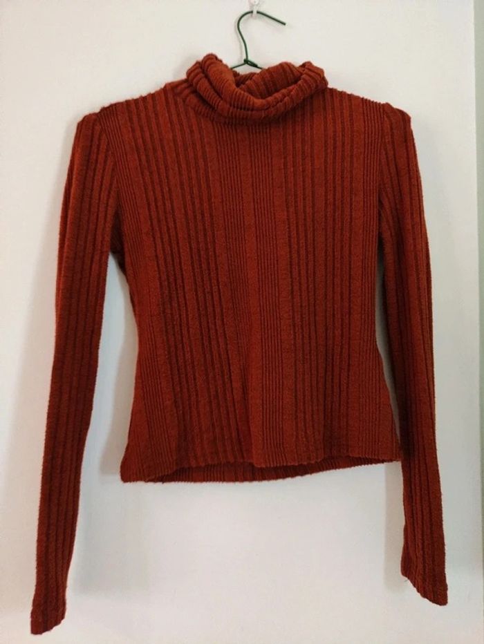 Jersey de manga larga cuello vuelto ajustada - photo numéro 3