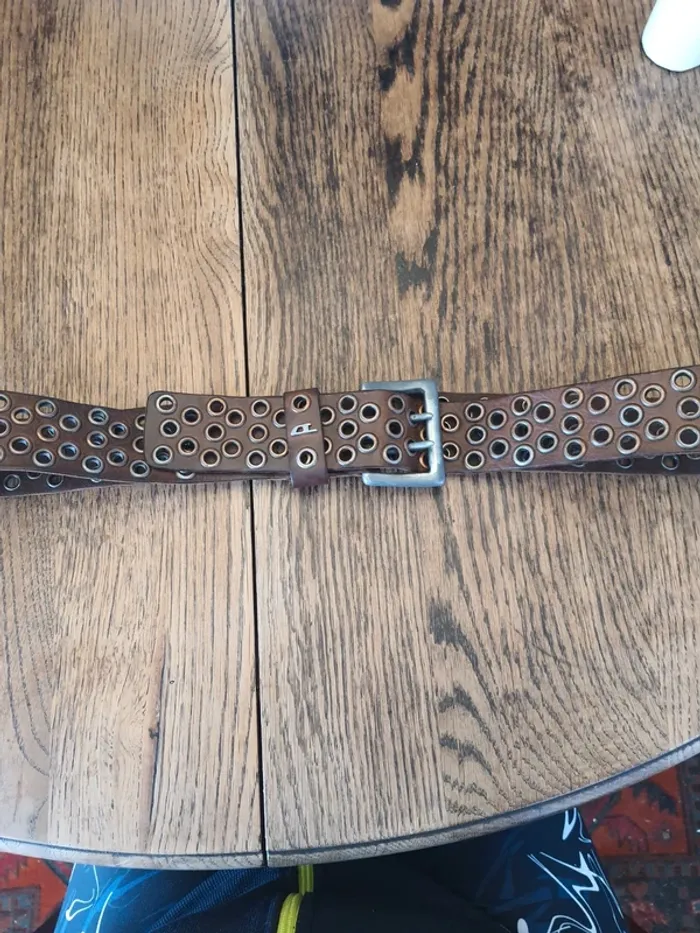Jolie Ceinture cuir Marron homme Diesel - photo numéro 12