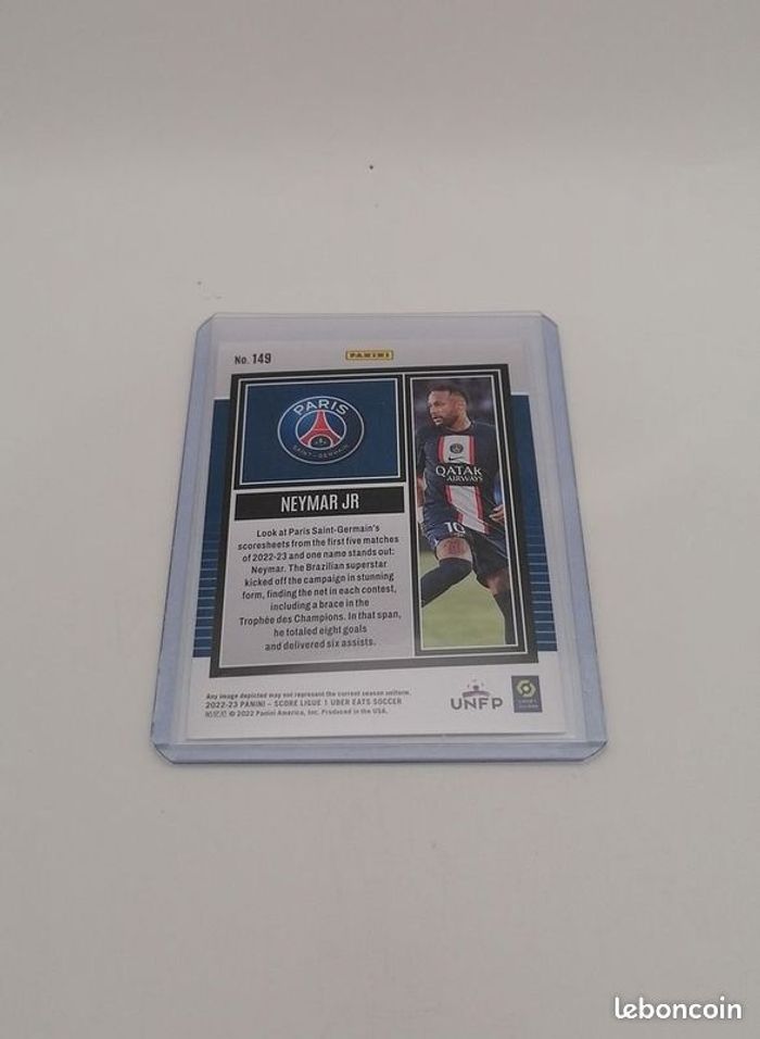 Carte Panini score Ligue 1 2022-23 Neymar JR n°149. - photo numéro 3