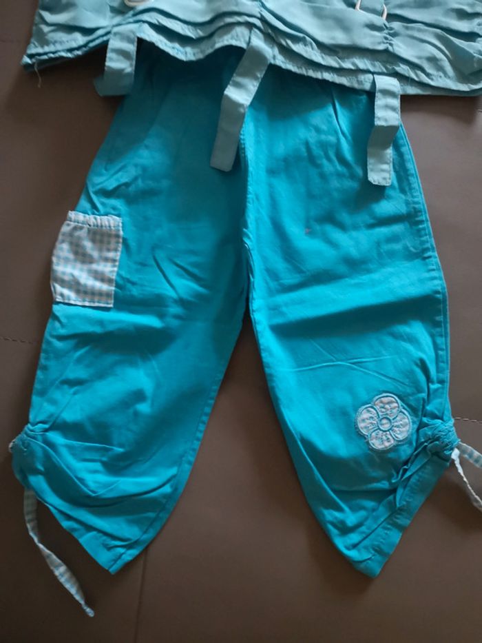 Ensemble pantalon robe été bleu lagon - photo numéro 2