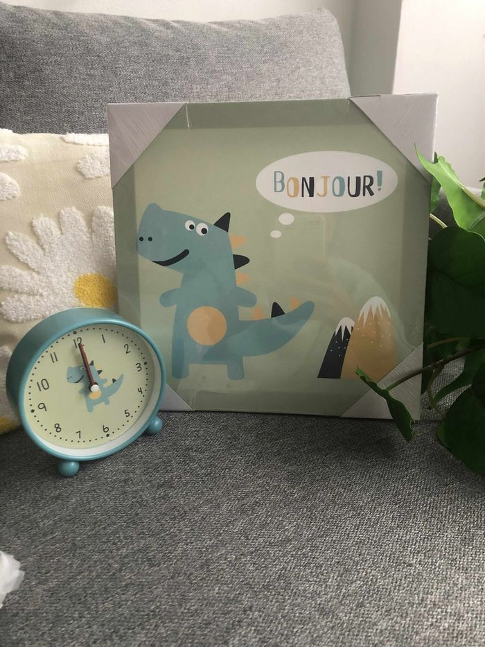 Réveil et cadre dinosaure pour enfants - photo numéro 2