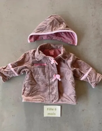 Superbe manteau chaud rose lilas