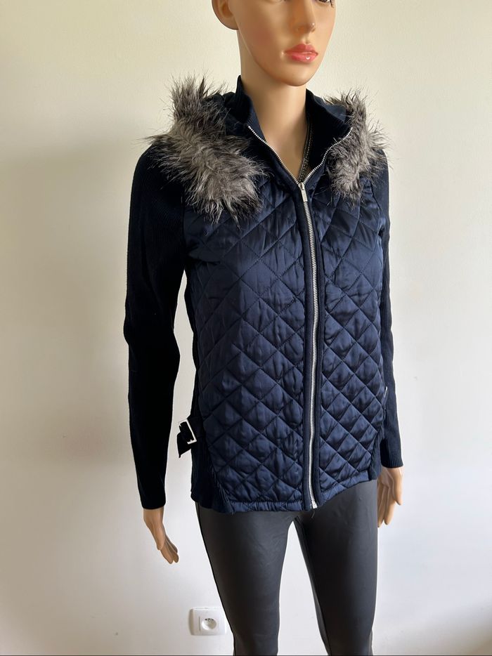 Veste bleue marine bi matière Morgan taille S jamais portée - photo numéro 2