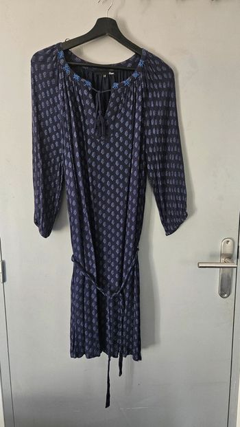 Robe tunique bohème Etam- Taillf 38, bleu marine imprimé