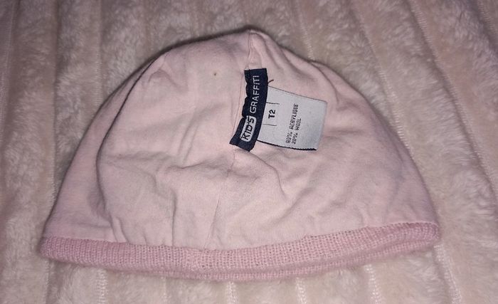 Bonnet rose et marron - photo numéro 3