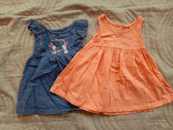 Lot 2 robes "Mes petits cailloux" 3 mois