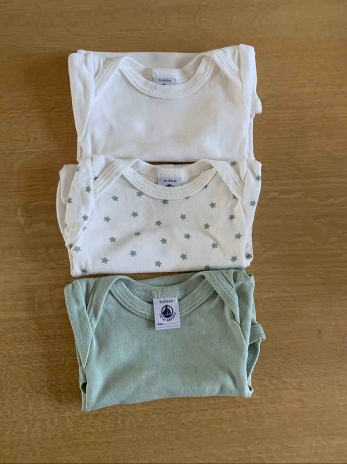 Lot 3 body manches courtes Petit bateau