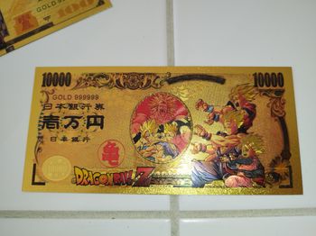 Billet Broly Goku Gohan Kamehameha Dragon Ball card Collector doré carte ticket banknote goodies