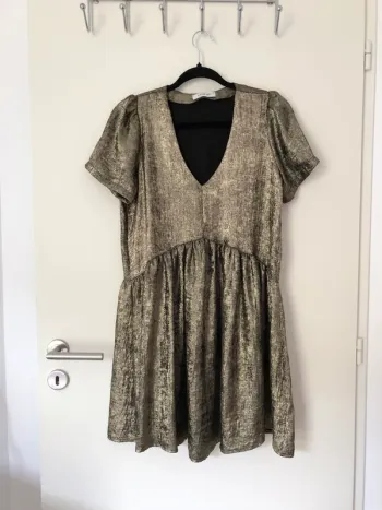 Robe doré métallique fluide Vintage Love taille S/M