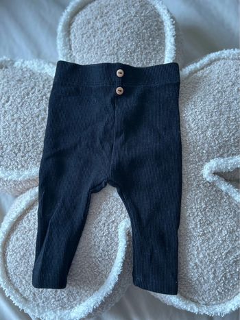 Legging côtelé avec boutons noir