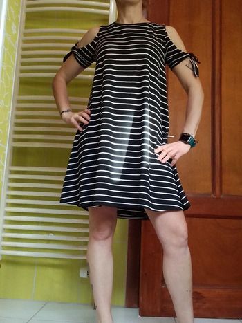 Robe femme bleu marine rayés