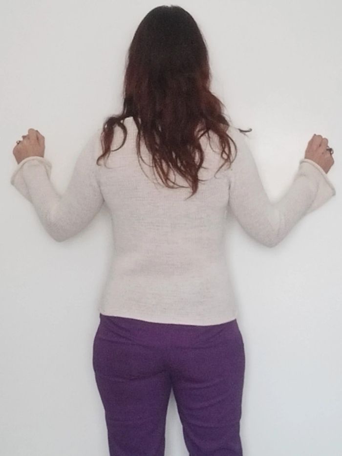 Pull crochet crème col V Camaïeu taille 38 - photo numéro 5