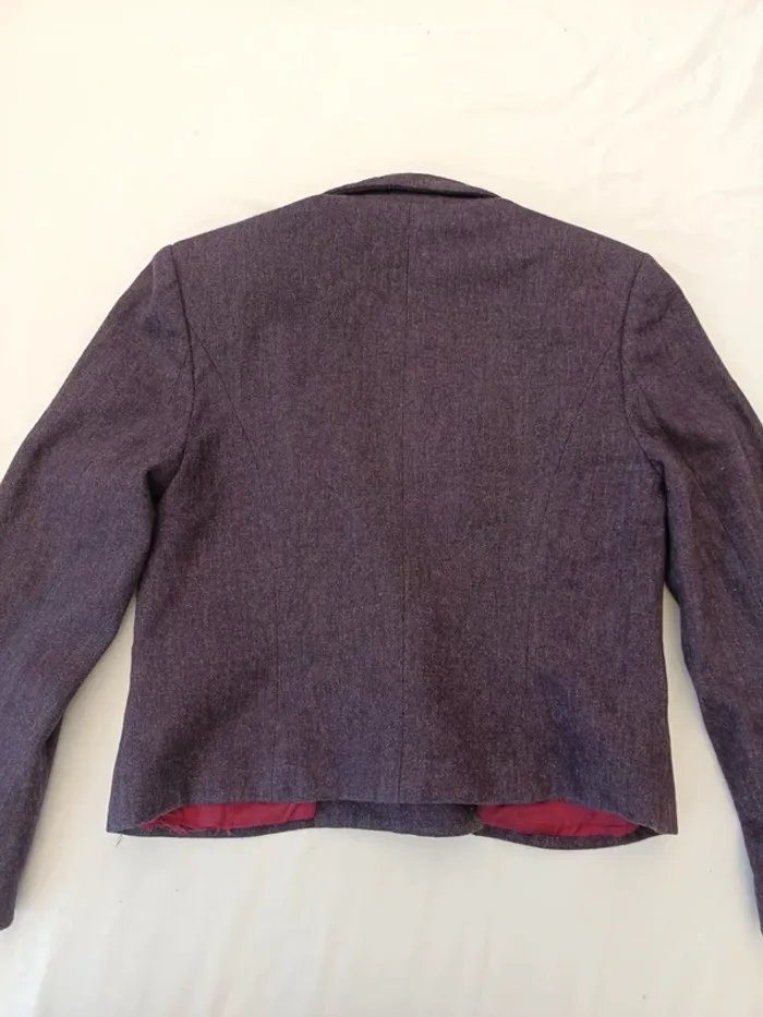 Veste blazer court prune en laine vintage Classic by Haggar - photo numéro 9
