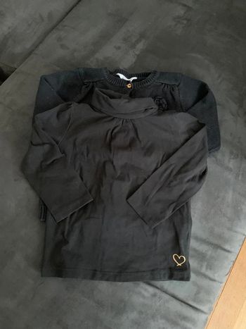 Ensemble sous-pull et gilet fille 18 mois