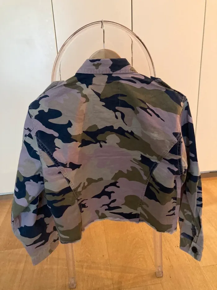 Zadig & Voltaire veste camouflage parme légère courte coton - photo numéro 2