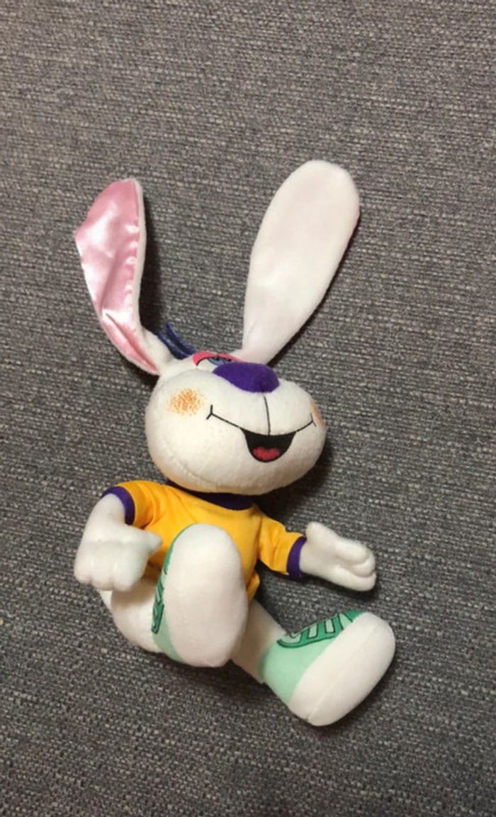 Peluche vintage lapin blanc diddl en très bon état - photo numéro 2