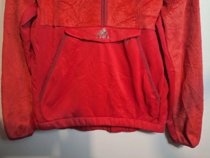 Polaire adidas bi matière rouge femme - taille S - photo numéro 3